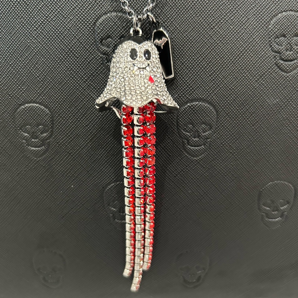 NWT Betsey Johnson Halloween Vampire Ghost Y Necklace
